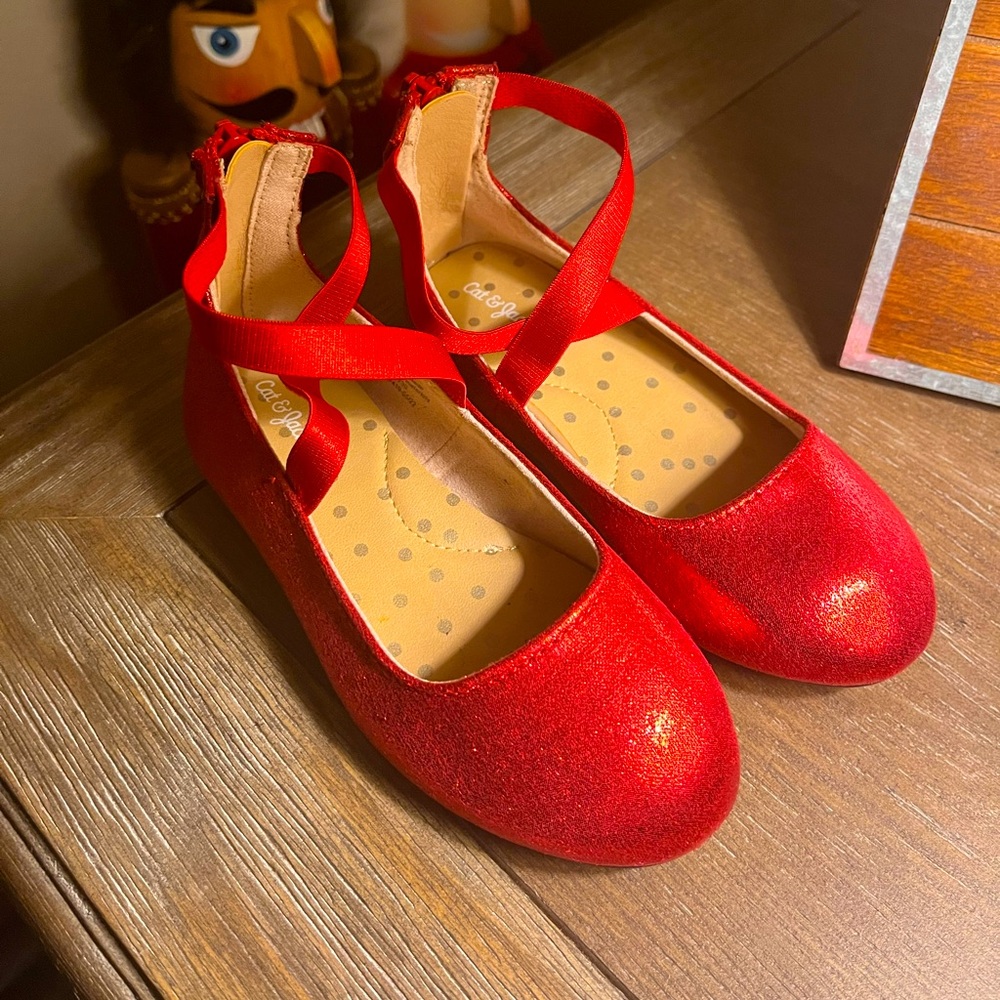 New red toddler flats size 9
